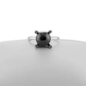 Ring with hematite and diamonds BURAS Thumbnail