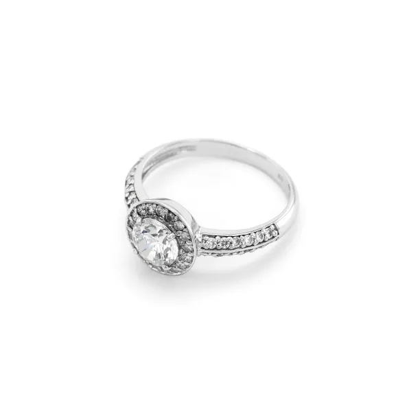 Halo silver ring with zirkons IMSROA Image