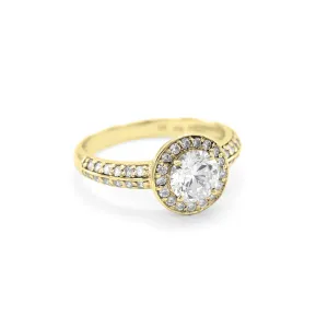 Halo silver ring with zirkons IMSROA Thumbnail