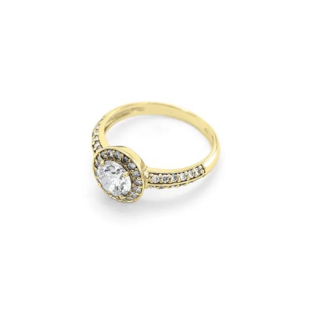Halo silver ring with zirkons IMSROA Image