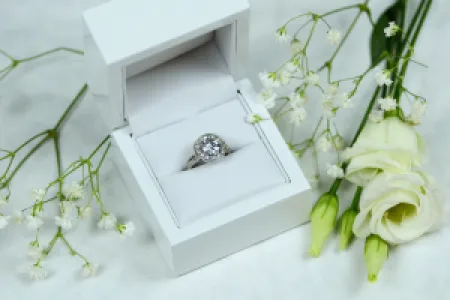 Halo silver ring with zirkons IMSROA Thumbnail