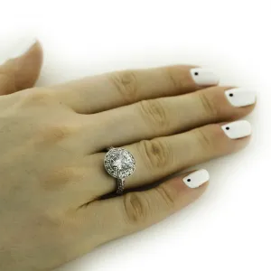 Halo silver ring with zirkons IMSROA Thumbnail