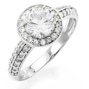 Halo silver ring with zirkons IMSROA Thumbnail