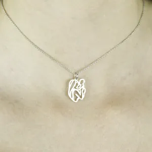 Unique sterling silver pendant Mother and child MOMMY Thumbnail