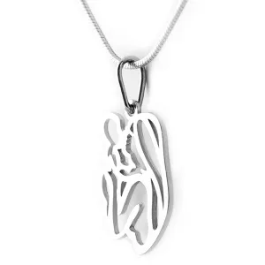 Unique sterling silver pendant Mother and child MOMMY Thumbnail
