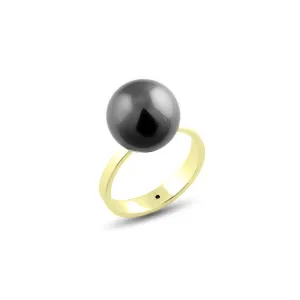 Minimalist ring with hematite RENA Thumbnail