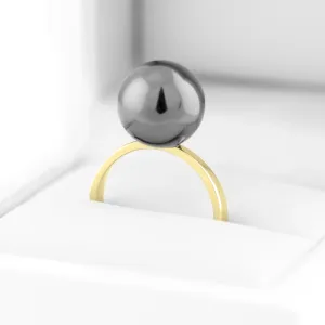 Minimalist ring with hematite RENA Thumbnail