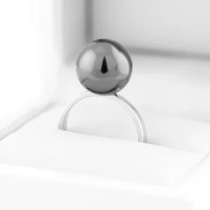 Minimalist ring with hematite RENA Thumbnail