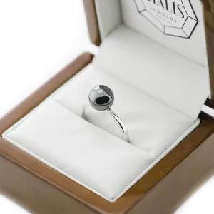Minimalist ring with hematite RENA Thumbnail