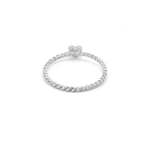 Simple silver ring with tiny heart LUSI Thumbnail