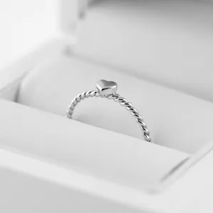 Simple silver ring with tiny heart LUSI Thumbnail
