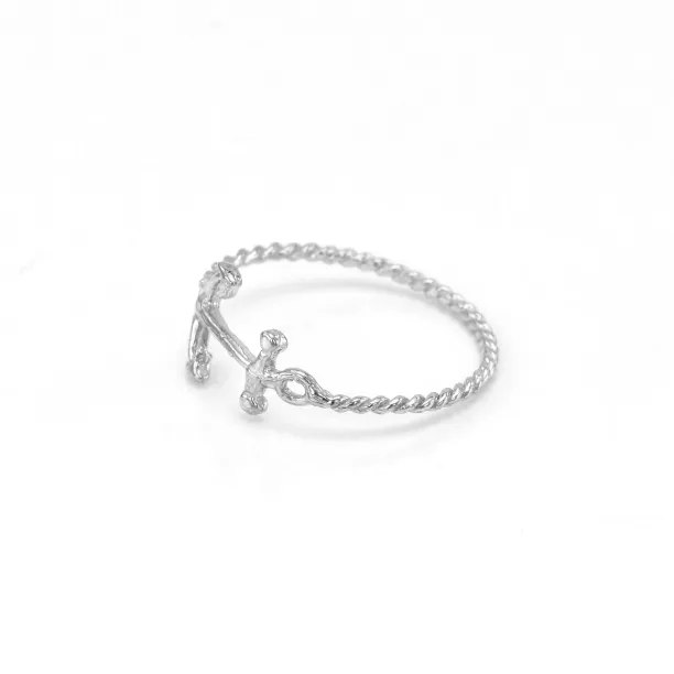 Minimalist sterling silver anchor ring COMFO Image