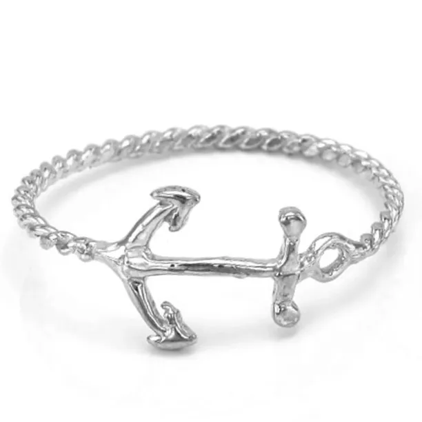 Minimalist sterling silver anchor ring COMFO Image
