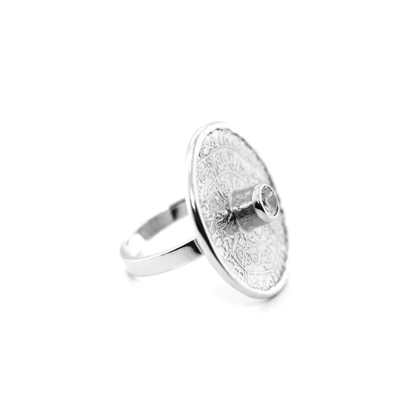 Unique Mayan Calendar Ring With Bohemian Garnet or zirkons OTRA Image