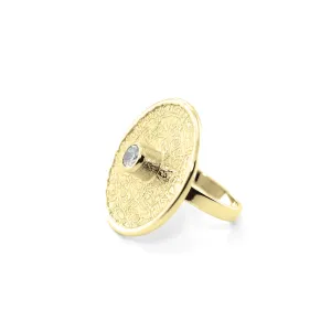 Unique Mayan Calendar Ring With Bohemian Garnet or zirkons OTRA Thumbnail