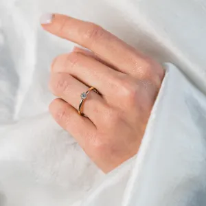 Zásnubní prsten z bílého zlata s diamantem 0.16ct FISKA Thumbnail
