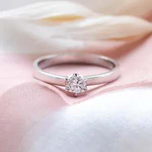 Zásnubní prsten z bílého zlata s diamantem 0.16ct FISKA Thumbnail