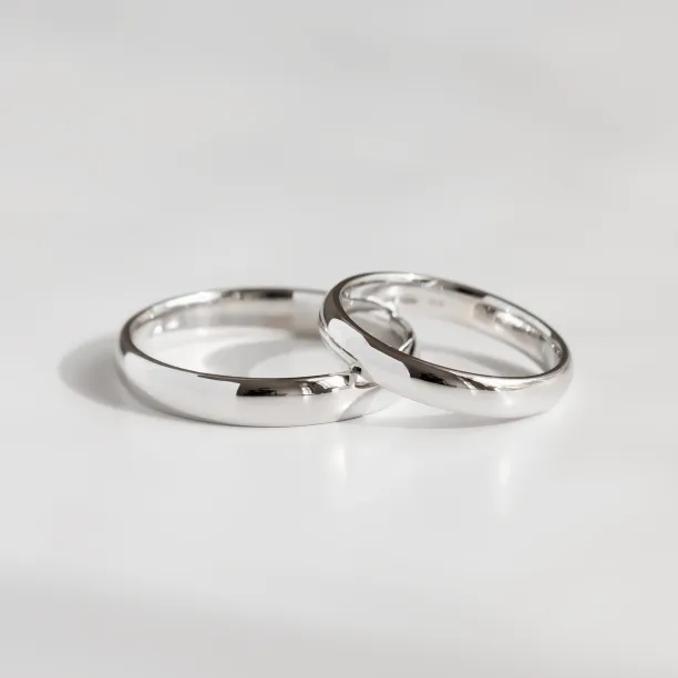 Platinum YORK wedding rings in an overlapping arrangement
