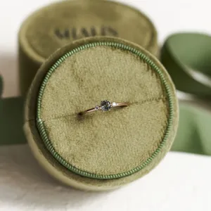 Moss agate and diamond engagement ring BROOKS