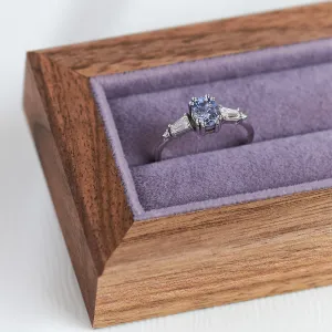 Gold ring with teal oval sapphire DIANA Thumbnail