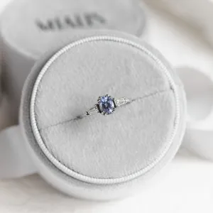 Gold ring with teal oval sapphire DIANA Thumbnail