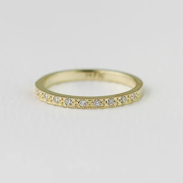 Vintage eternity prsten s diamanty ANTICA s diamanty po celém obvodu