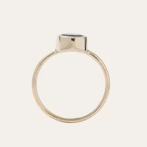 Gold ring with pear moss agate XENIA Thumbnail