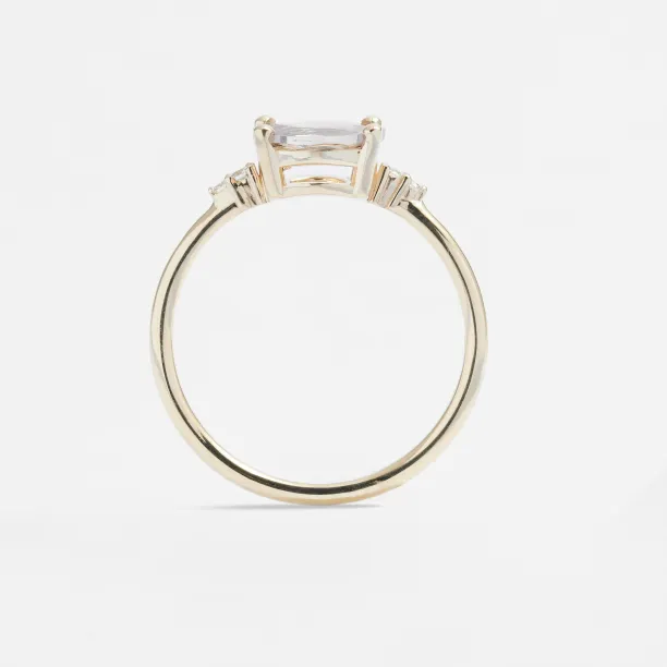 Underside view of the AUCKLAND gold ring and its central stone setting