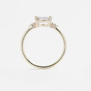 Underside view of the AUCKLAND gold ring and its central stone setting