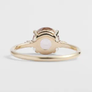 Close-up of the AUCKLAND gold ring showing the underside of its diamond setting