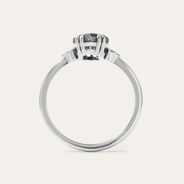 PAULI lab-grown salt and pepper diamond ring, rear view