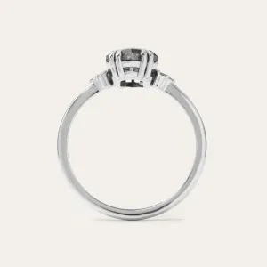PAULI lab-grown salt and pepper diamond ring, rear view