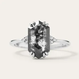 Lab-grown salt and pepper diamond ring PAULI