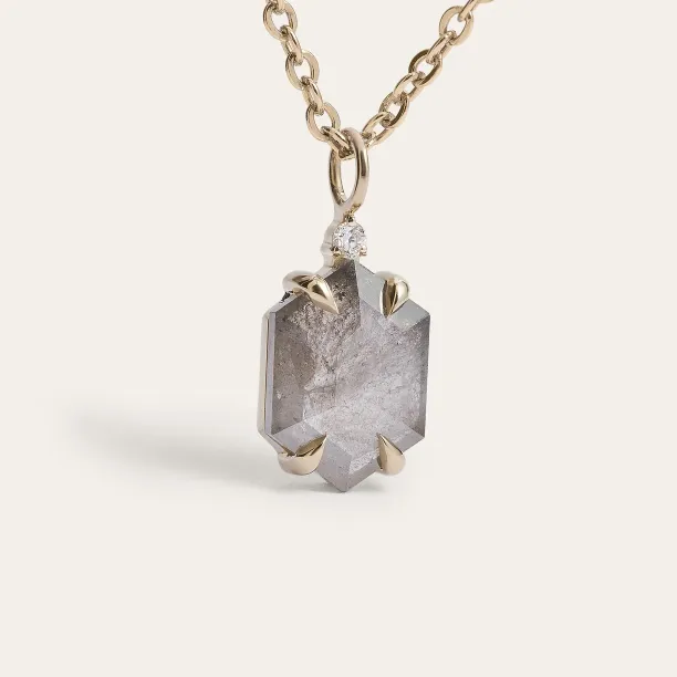 ARTIS art deco pendant with a salt and pepper diamond on a chain