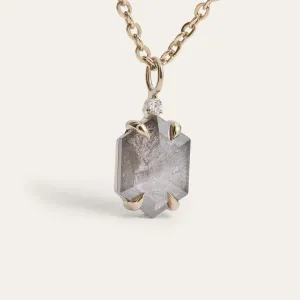 ARTIS art deco pendant with a salt and pepper diamond on a chain