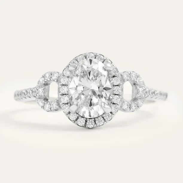 Luxury engagement ring with moissanites MERYL  Image