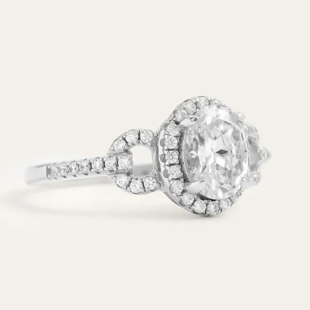 Luxury engagement ring with moissanites MERYL  Image