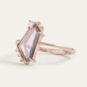 Gold ring with natural sapphire in violet colour SUZANNE Thumbnail