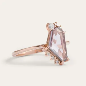 Gold ring with natural sapphire in violet colour SUZANNE Thumbnail