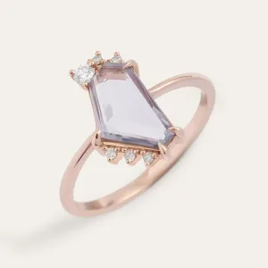 Gold ring with natural sapphire in violet colour SUZANNE Thumbnail