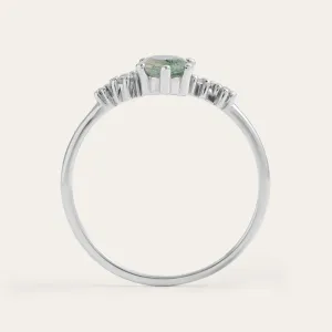 Cluster ring with moss agate and diamonds FANTASY Thumbnail