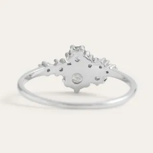 Cluster ring with moss agate and diamonds FANTASY Thumbnail