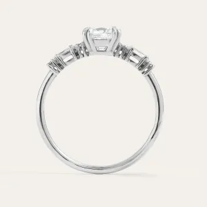 Luxury engagement ring with cushion lab grown diamond and side diamonds GEOFFREY Thumbnail