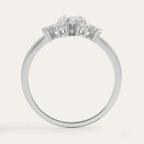 Vintage engagement ring in gold with moissanites THEODORE Image