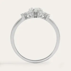 Vintage engagement ring in gold with moissanites THEODORE Thumbnail