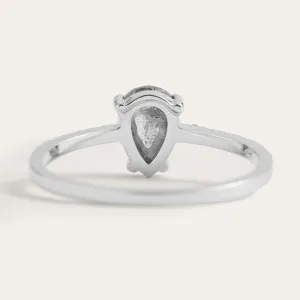 Gold engagement salt'n'pepper diamonds ring JACQUETTE Thumbnail
