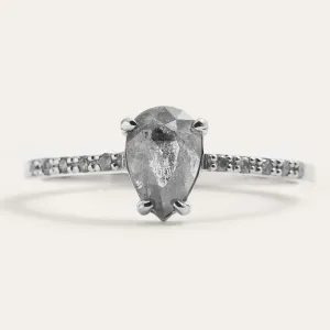 Gold engagement salt'n'pepper diamonds ring JACQUETTE Thumbnail