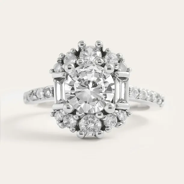 Luxury engagement ring with moissanites SHINY Image