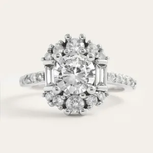 Luxury engagement ring with moissanites SHINY Thumbnail