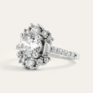 Luxury engagement ring with moissanites SHINY Thumbnail